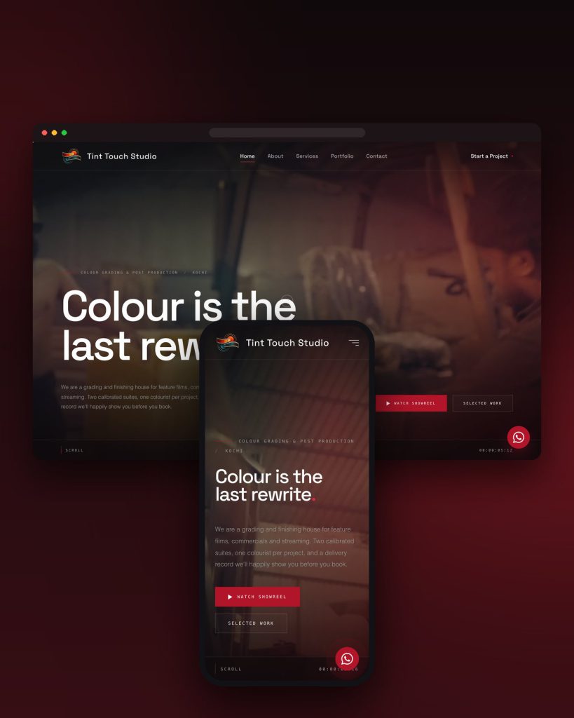 Tint Touch Studio — Website · Colour Grading